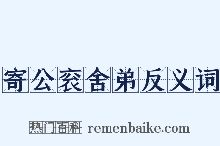 寄公衮舍弟反义词是什么意思的图片